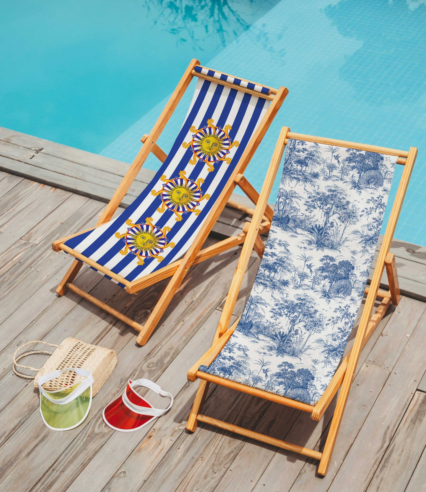 Striped sun lounger
