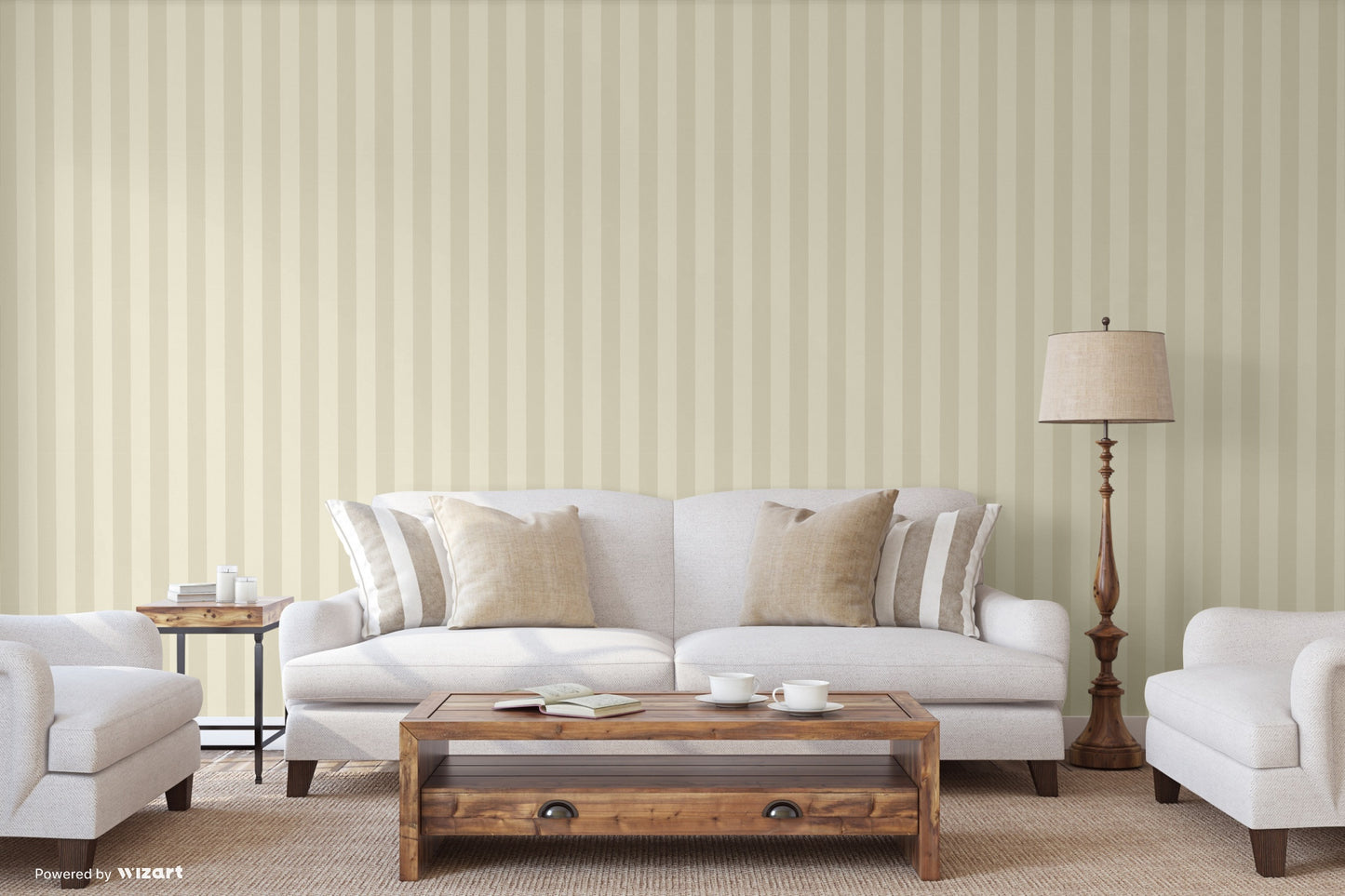 Beige, classic striped wallpaper Alfa 3704-4