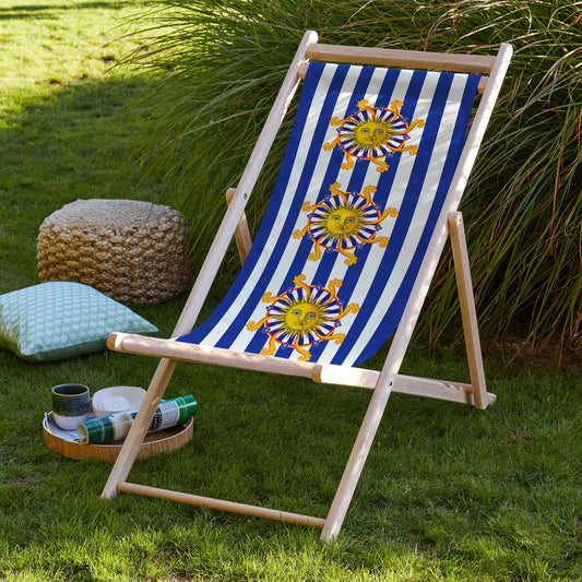 Striped sun lounger