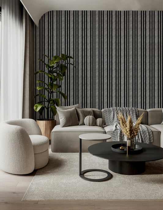 Panel ścienny ryflowany PS w kolorze szaro-czarnym - APS305